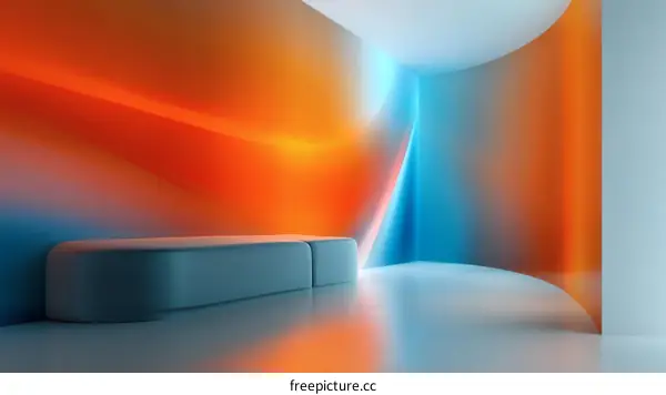 Abstract Interior Design with Vibrant Colors