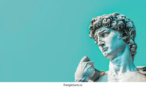 Close up of the David statue