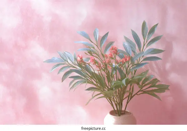 Pastel Pink Floral Arrangement on Wall