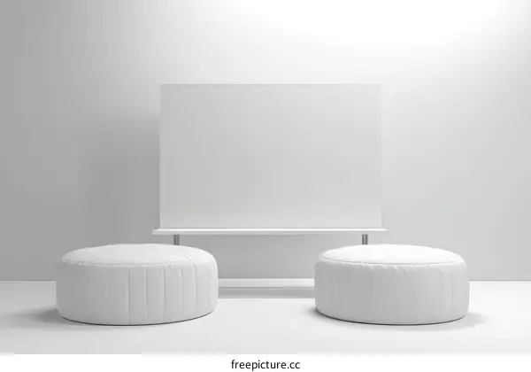 Minimalist White Presentation Mockup with Cushions