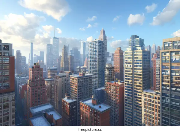 Cityscape Illustration of a Modern Metropolis