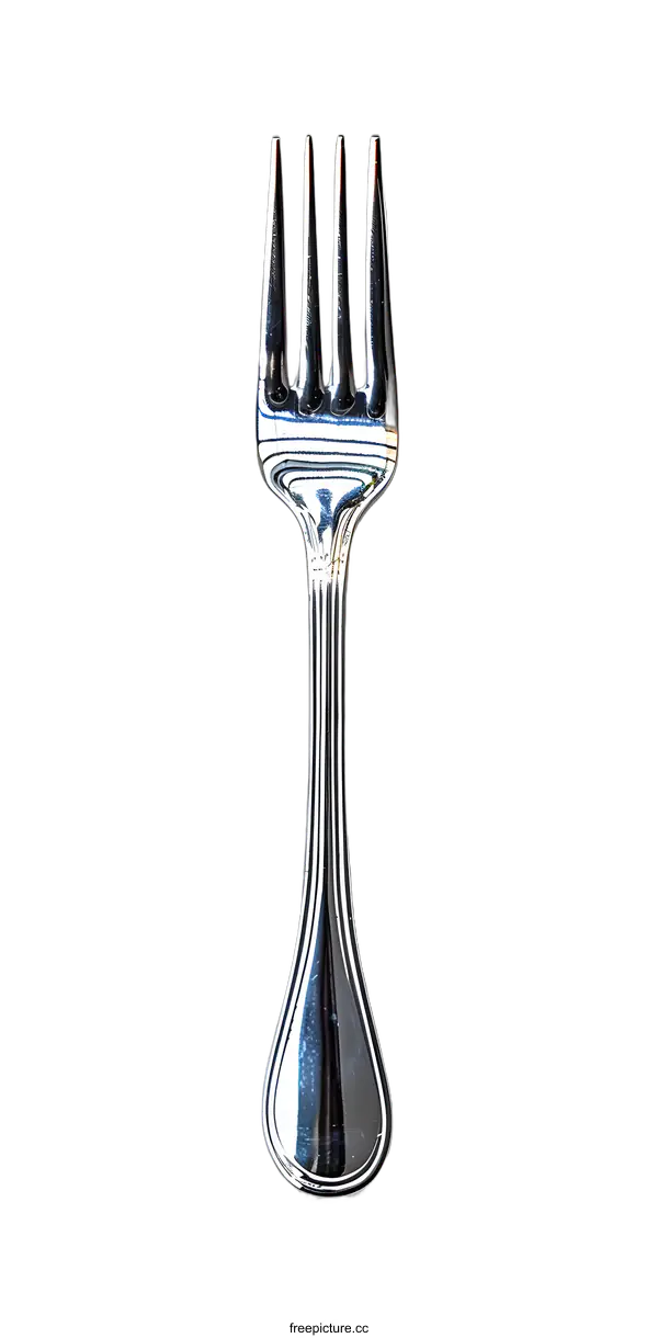 [Transparent Background PNG]Silver Fork on White Background