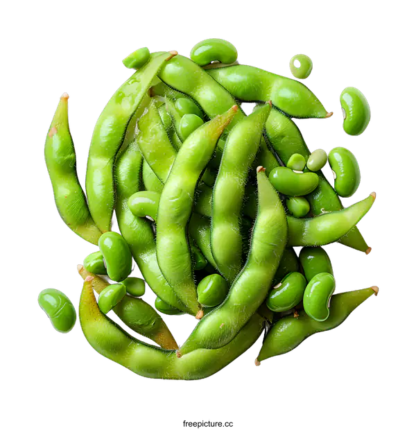 [Transparent Background PNG]Fresh Edamame Beans on White Background