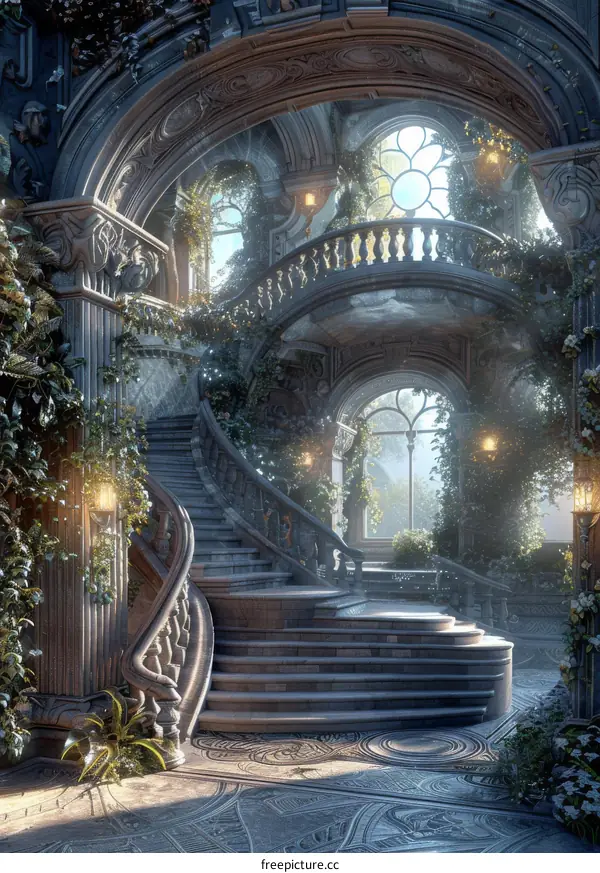 Mystical Elven Staircase: A Journey into Fantasy