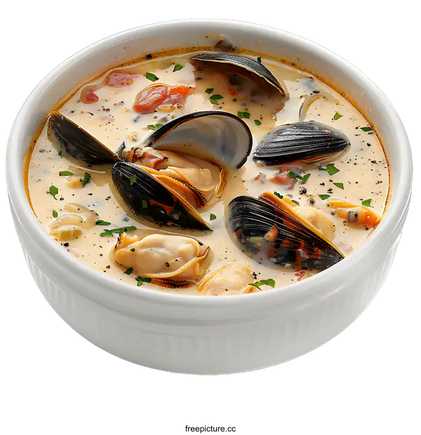 [Transparent Background PNG]A bowl of clam chowder