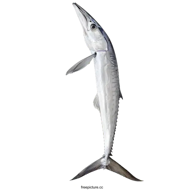[Transparent Background PNG]Freshly Caught Barracuda Fish on White Background