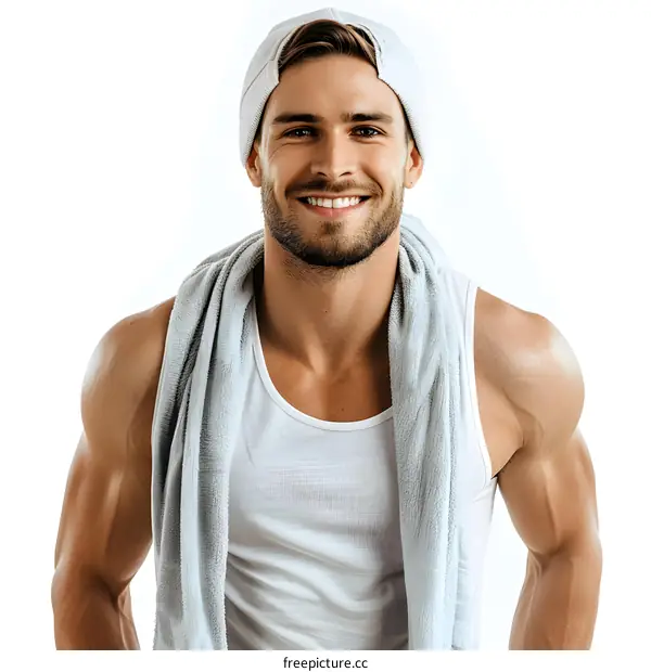 Handsome Man in White Tank Top