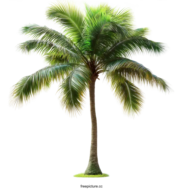 [Transparent Background PNG]Isolated Tropical Coconut Palm Tree Illustration