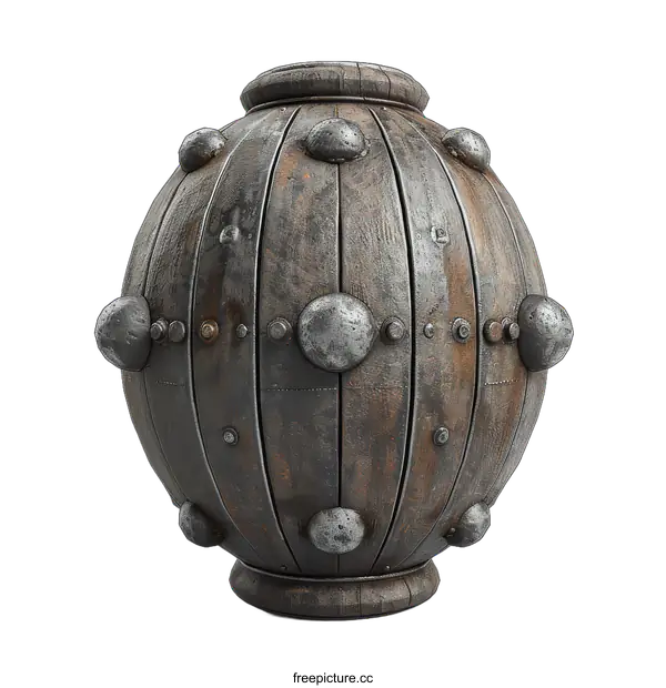 [Transparent Background PNG]3d rendering of an old wooden bomb
