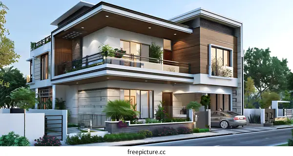 The exterior design of a modern house