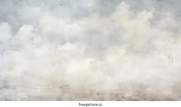 Blue and white clouds painting