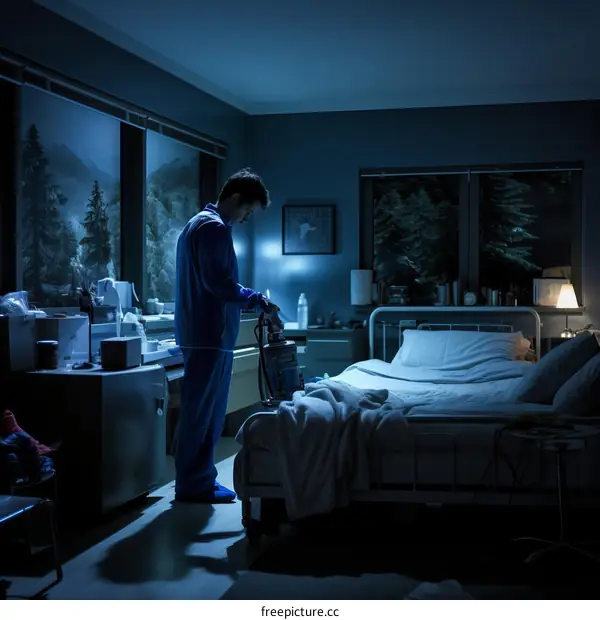 Night hospital cleaning