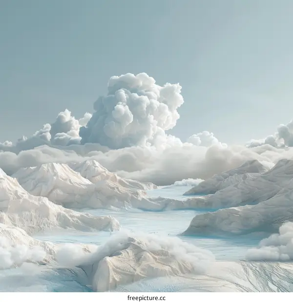 Frozen Ice Mountains Landscape: A Fantasy World