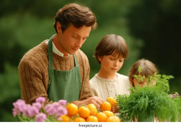Family at a Farmers Market