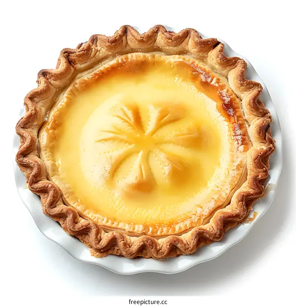 Delicious baked custard pie