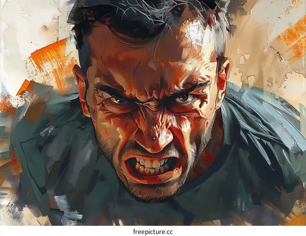 Portrait of an angry man