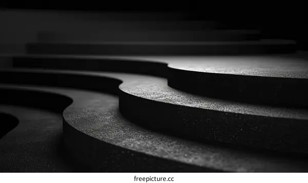 Abstract Black and White Curved Platform