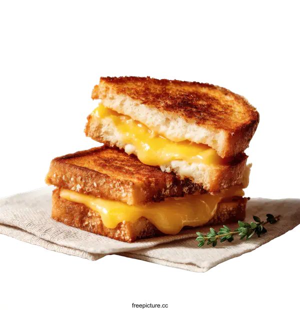 [Transparent Background PNG]Melted Cheese Sandwich Close Up Image