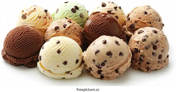 Delicious Variety of Ice Cream Scoops