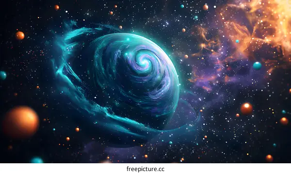 Cosmic Swirl: A Celestial Dance of Light and Color