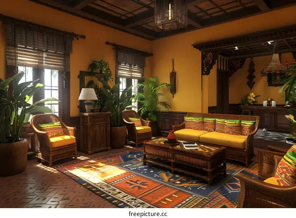 Tropical Living Room Interior Design