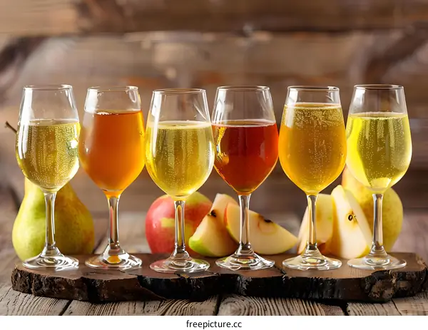 Apple Cider Tasting with Pears and Apples
