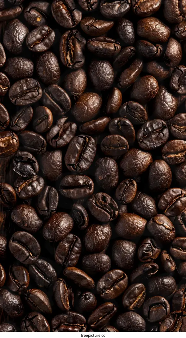 Roasted coffee beans close-up photo