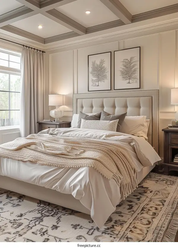 Elegant Beige Bedroom Interior Design
