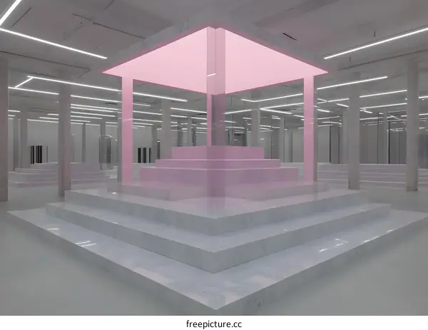 Minimalist Pink and White Interior Design of a Modern Store