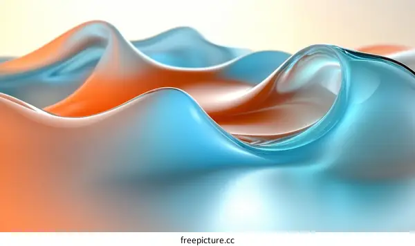 Abstract Liquid Wave Forms in Vibrant Colors