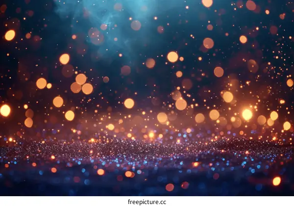 Blue and gold glitter texture with shiny light