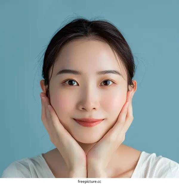 Portrait of a Young Asian Woman with a Soft Smile