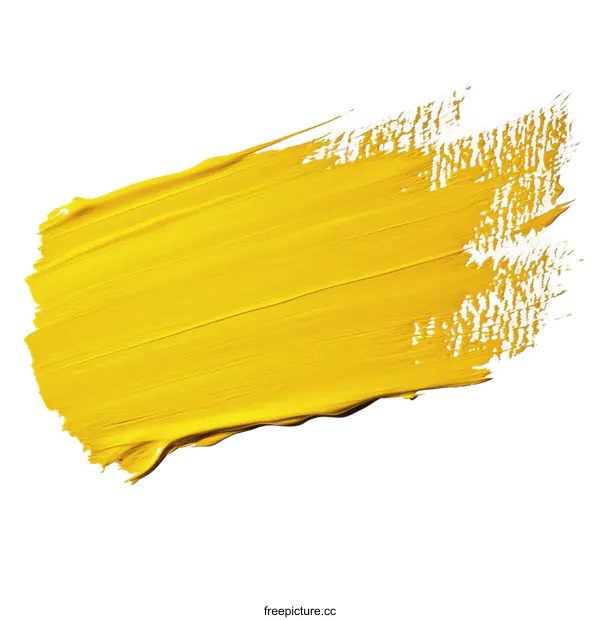 [Transparent Background PNG]Yellow Paint Stroke Abstract Art