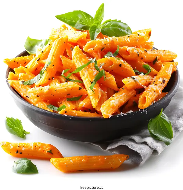 Penne Pasta with Tomato Sauce and Basil