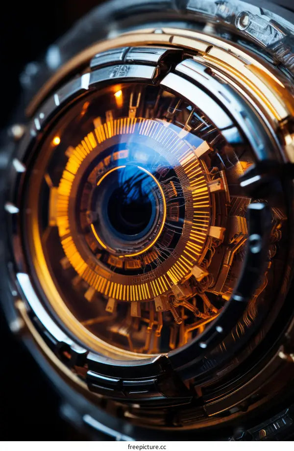 futuristic glowing eye robot technology