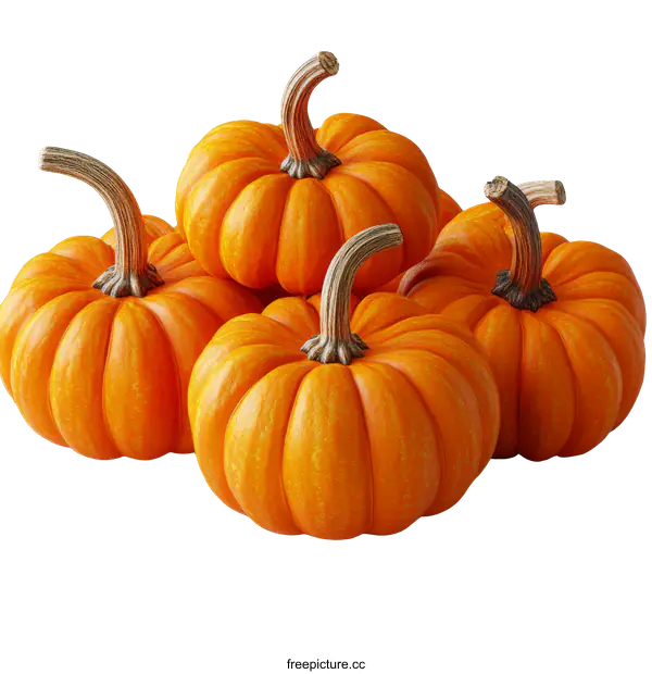 [Transparent Background PNG]Group of Small Pumpkins on White Background