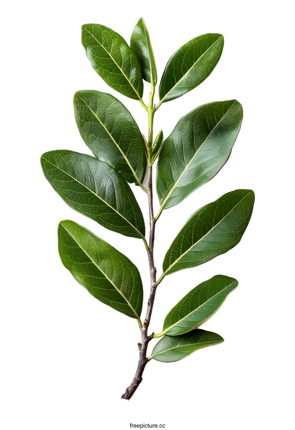 [Transparent Background PNG]Green leaves of a plant on a white background
