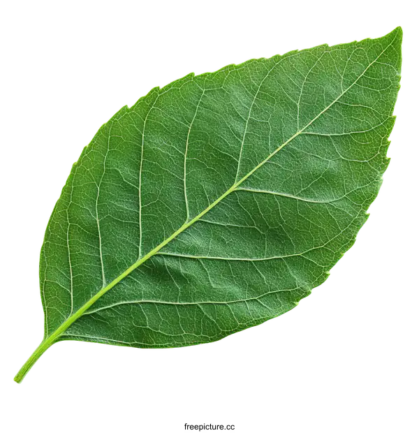 [Transparent Background PNG]Closeup of a Vibrant Green Leaf