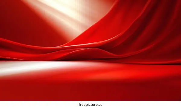 Red Fabric Drape Studio Backdrop