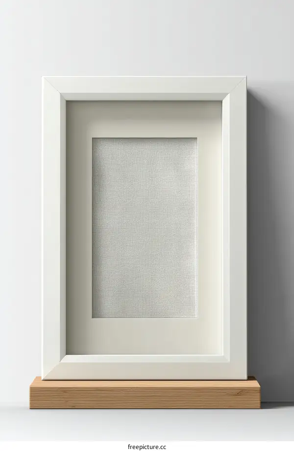 White Picture Frame on Wooden Base