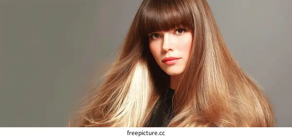 Beautiful Woman with Long Hair Salon Style