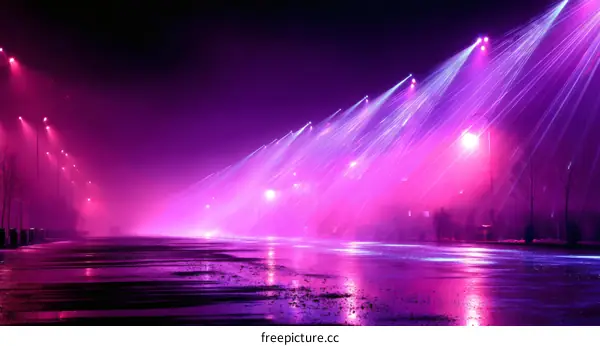 Night Street Scene with Artistic Lighting Effects