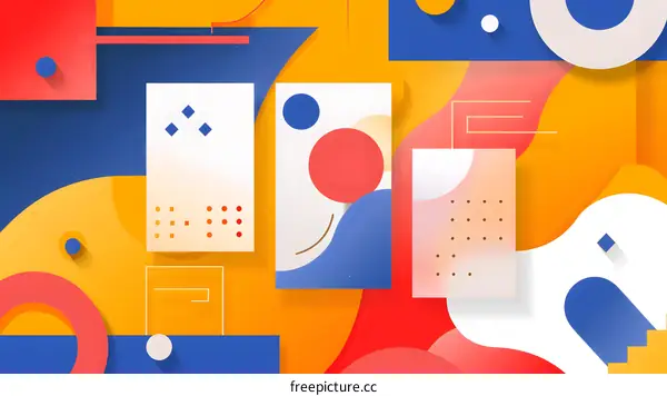 Abstract Geometric Shapes Colorful Background Design