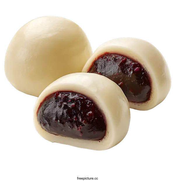 [Transparent Background PNG]Glutinous rice balls stuffed with blueberry jam