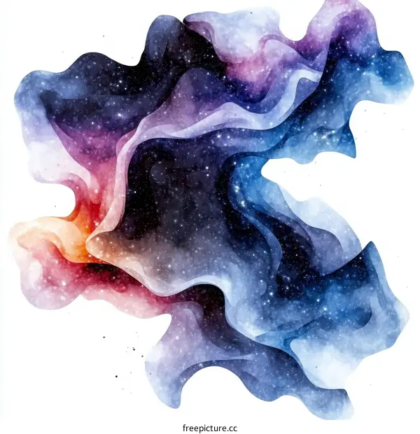 Abstract Cosmic Nebula Painting