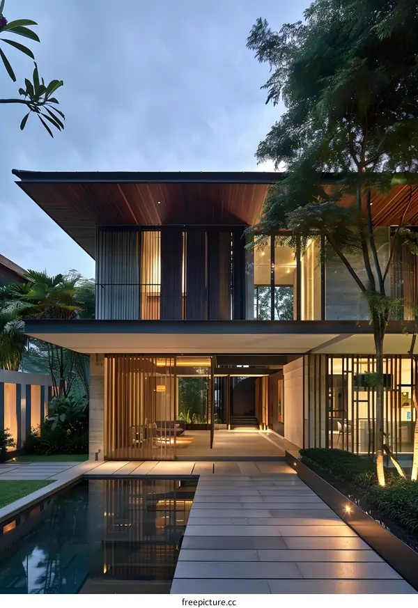 Modern Minimalist House with Pool and Garden