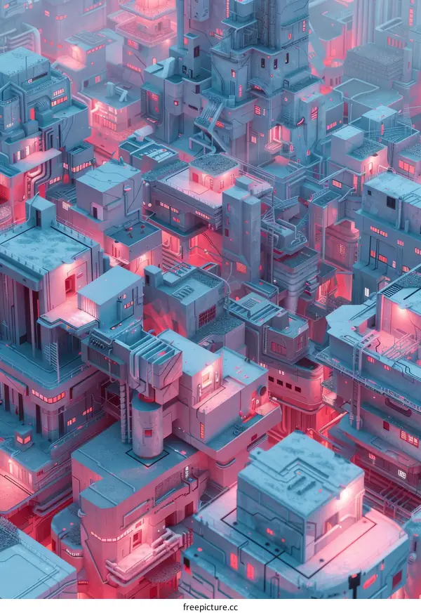 Cyberpunk Cityscape: Neon Lights and Towers
