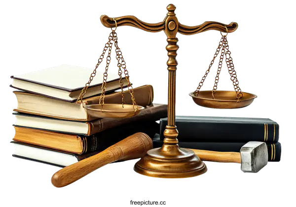 [Transparent Background PNG]Justice Scales and Gavel Legal System