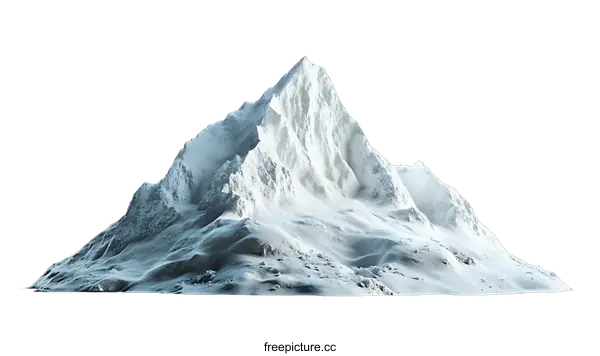 [Transparent Background PNG]Snowy Mountain Peak Isolated on transparent background