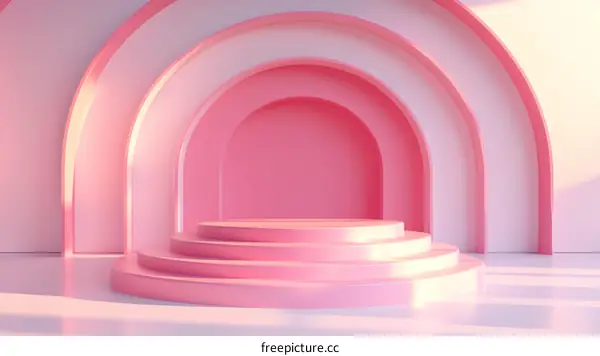 Pink Archway Podium Display